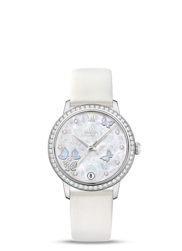 Omega De Ville Prestige Co-Axial 32.7 White Gold / MOP Butterfly / Diamond